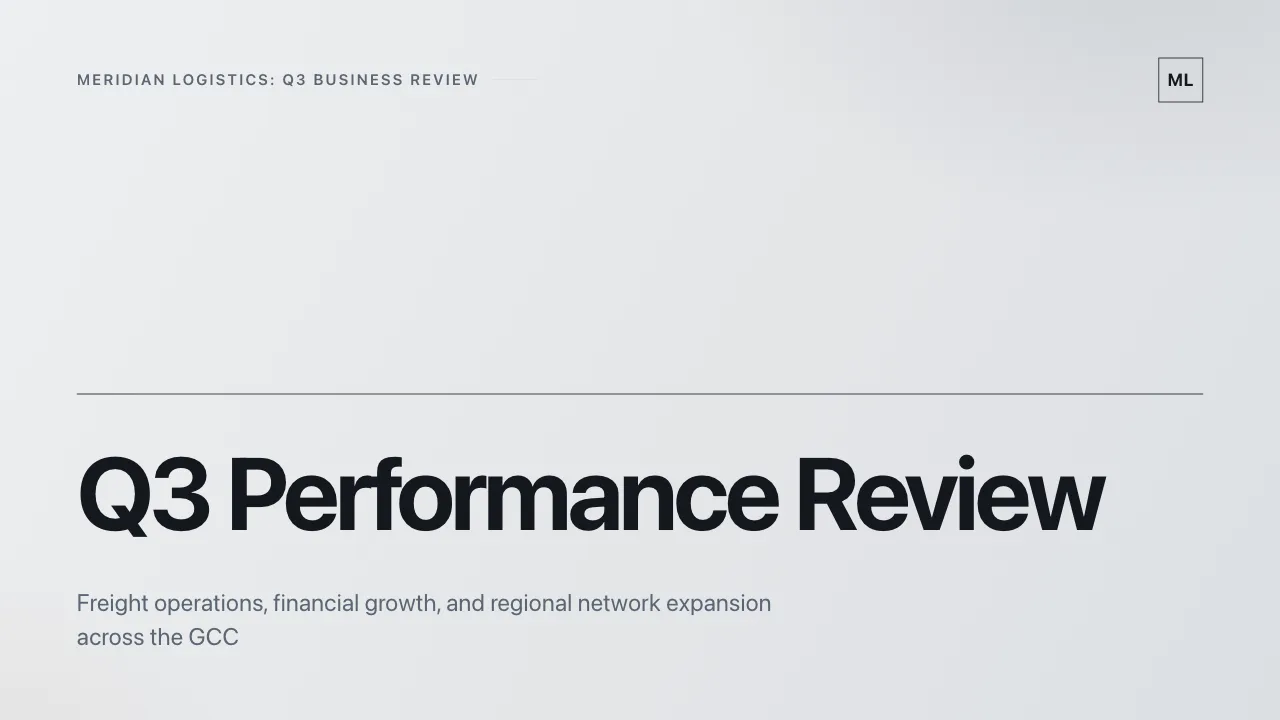 Title slide of a Shift-generated quarterly business review